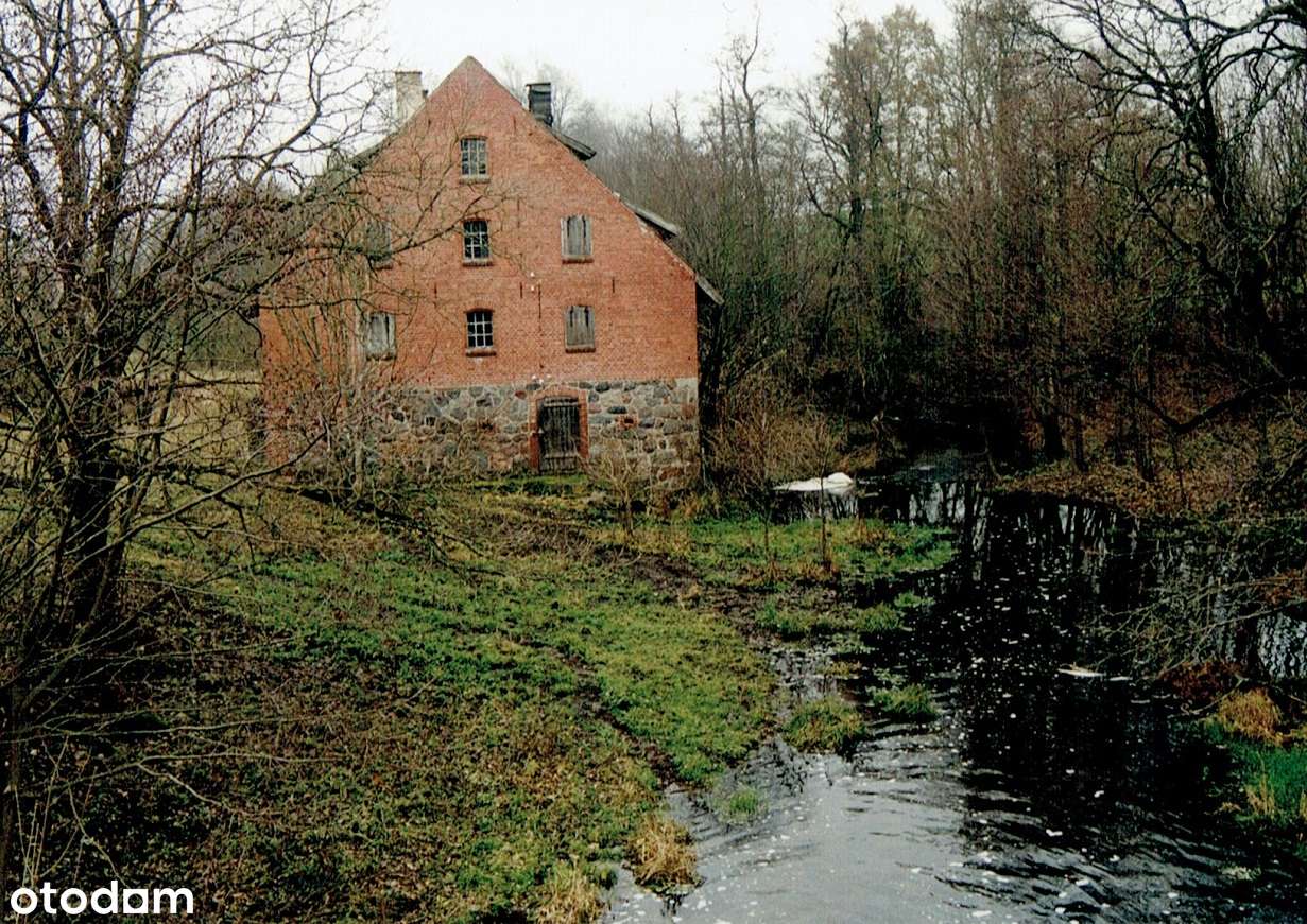 Działka zabudowana z pozwoleniem bud. nad rzeką w Puszczy Rominckiej
