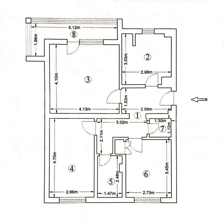 Apartament 3 camere, 61mp utili, decomandat, zona Centrala