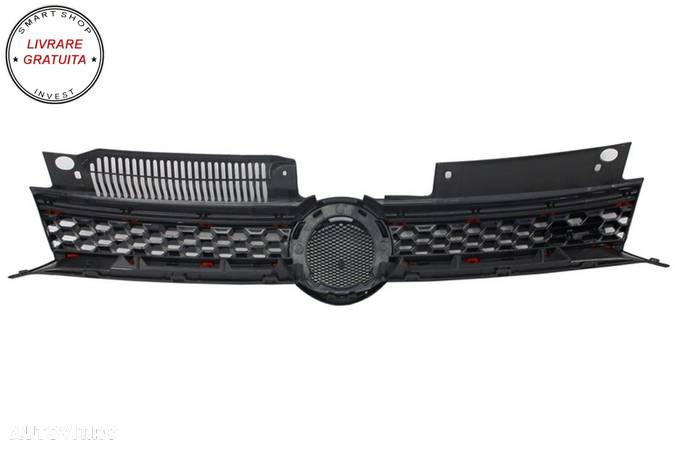 Grila Centrala VW Golf 6 VI (2008-2012) Golf 7 U Design cu Red Strip GTI LED dinam- livrare gratuita - 16