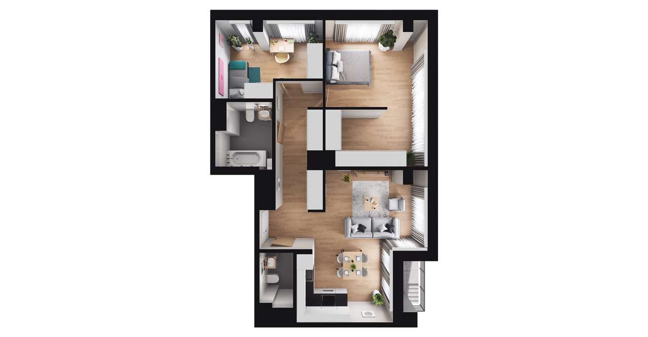 Aura Towers | mieszkanie 3-pok. | B_16.126 - Pełny obrazek: 3/9