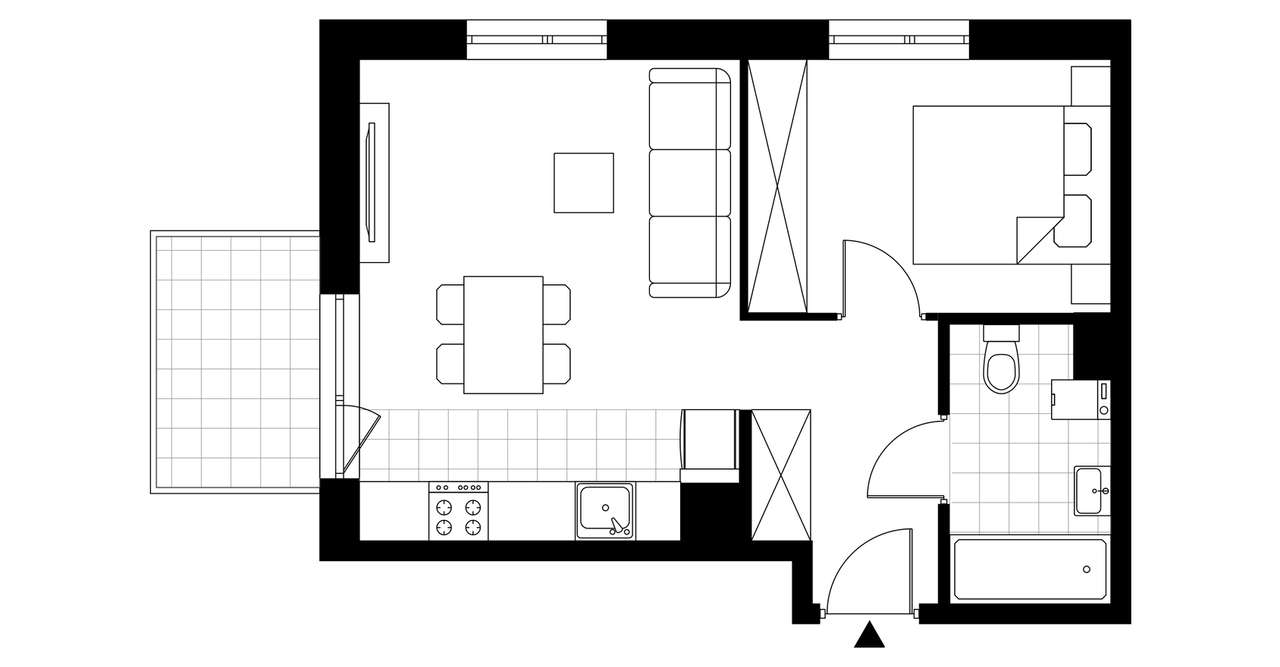 2-pokojowe mieszkanie 45m2 + balkon Bez Prowizji - Pełny obrazek: 3/8