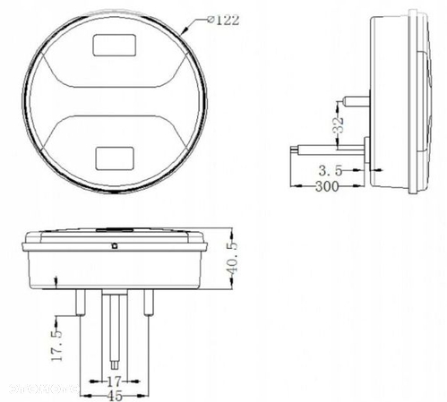 LAMPA ZESPOLONA TYLNA LED 3 FUNKCJE 12/24V OKRĄGŁA - 6