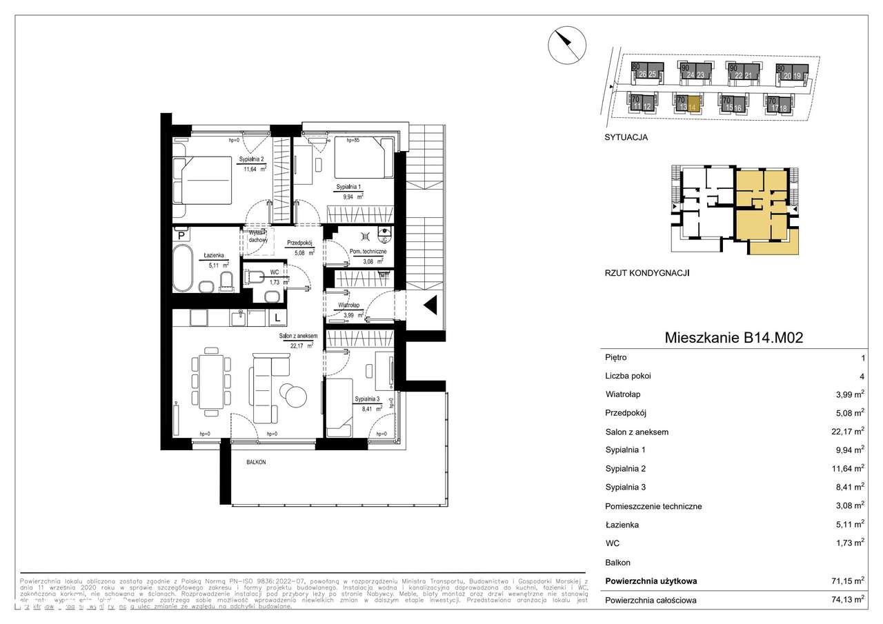 4-pokojowe mieszkanie 71m2 Bez Pośredników - Pełny obrazek: 2/7