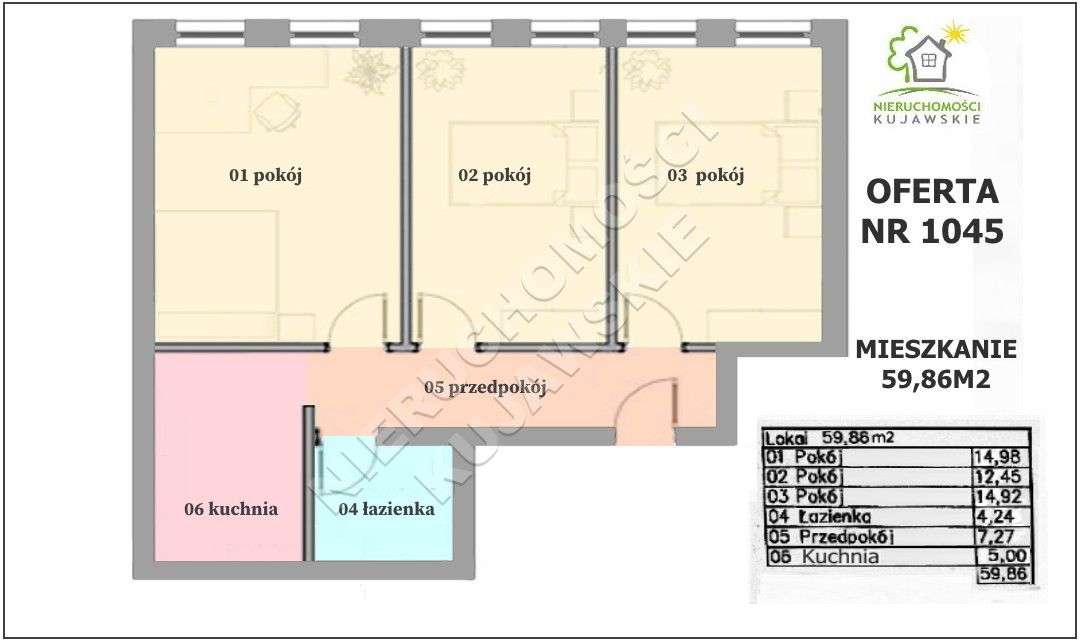 Mieszkanie 3pok 59,8m2, m.postojowe C.H.Wzorcownia-6