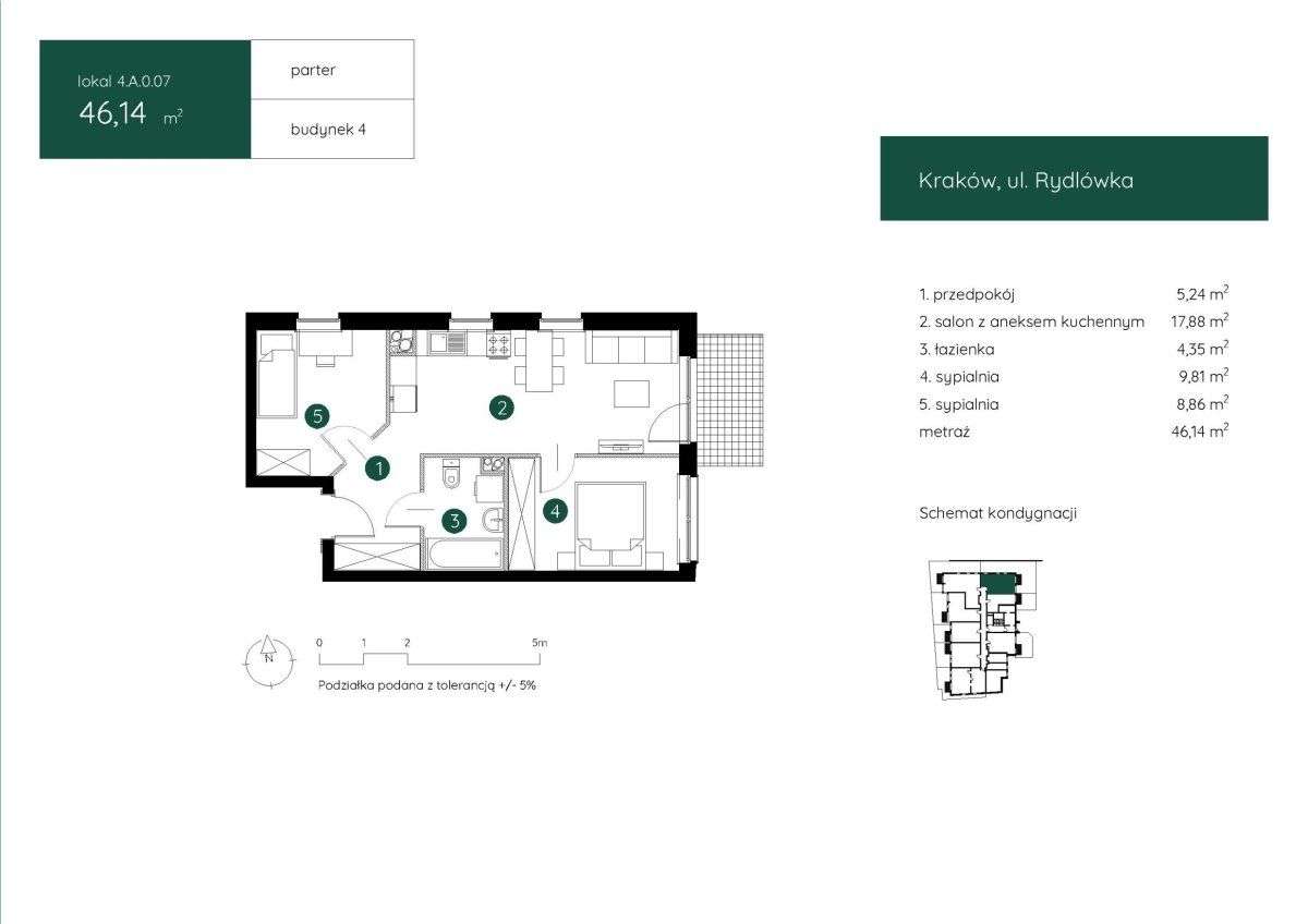 46 m2, 3 pokoje, ogródek- bezpośrednio od dewelop-2
