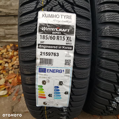 4x 185/60R15 Kumho WinterCraft WP51 Nowy komplet opon zimowych Poznań - 2