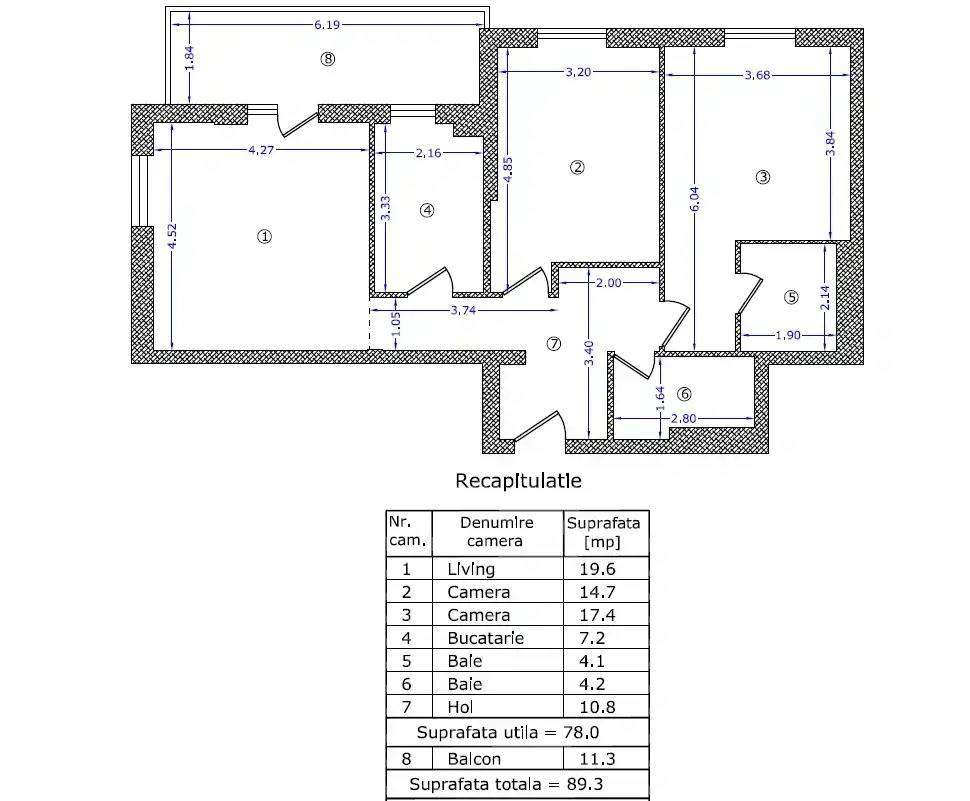 Apartament 3 camere The Suburb  Finisat complet Parcare inclusă-15