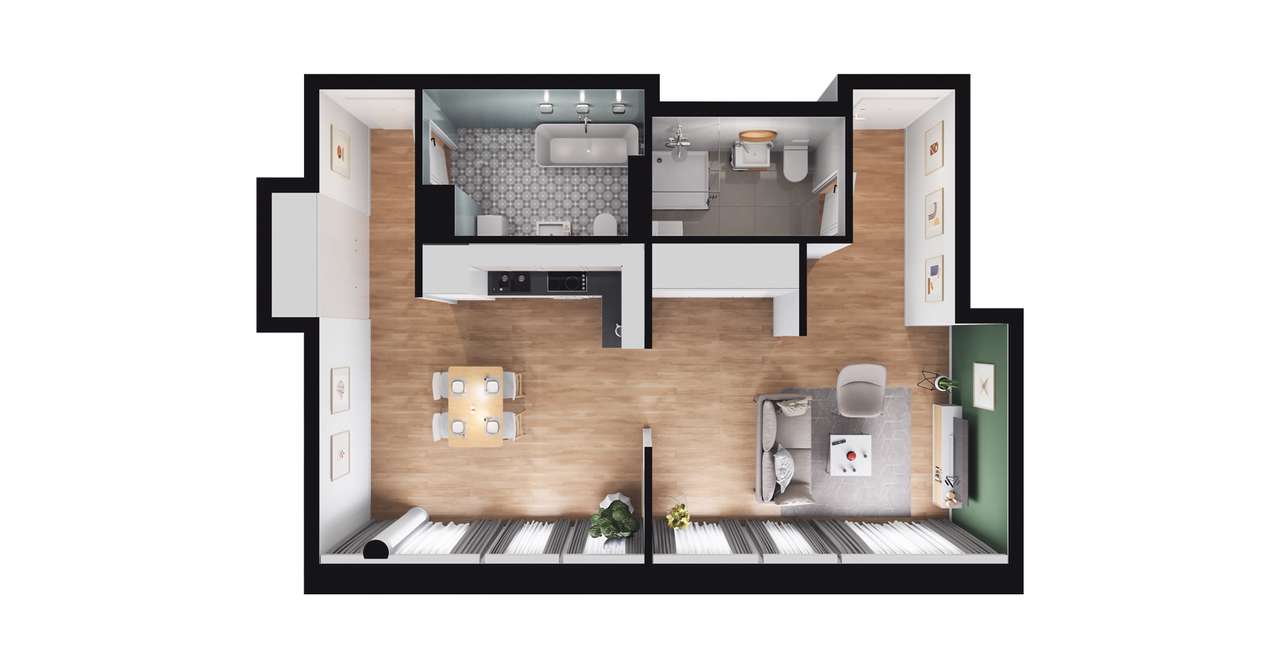 2-pokojowy apartament inwestycyjny 51m2 - Pełny obrazek: 2/8