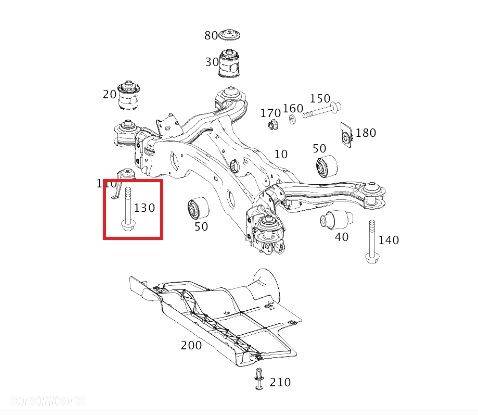 MERCEDES W176 W204 W212 CLA GLA CL CLS Sruba belki ramy tyl OE - 2