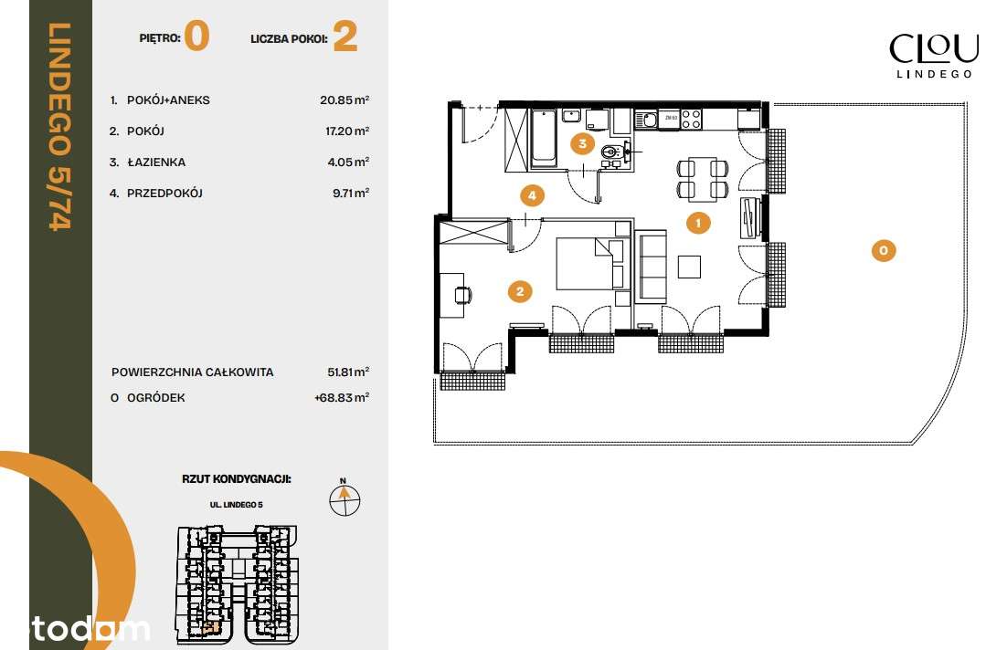 Kameralna inwestycja | SŁONECZNE| 2 pokoje | 69 m2 ogródek | AKTUALNE! - Pełny obrazek: 5/10