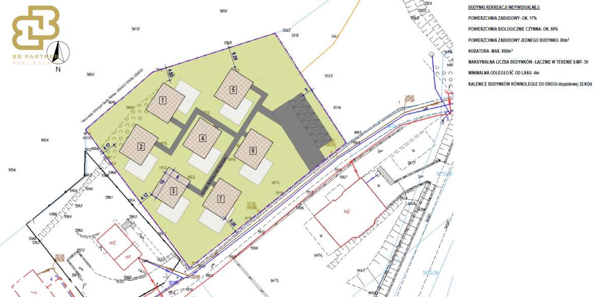 Widokowa pod domki i pensjonat, media, plan-7