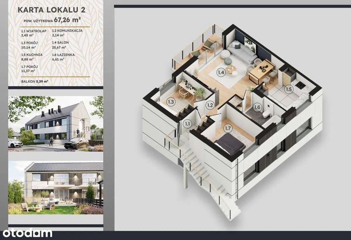 3 pokojowe mieszkanie z ogródkiem bez PCC-12