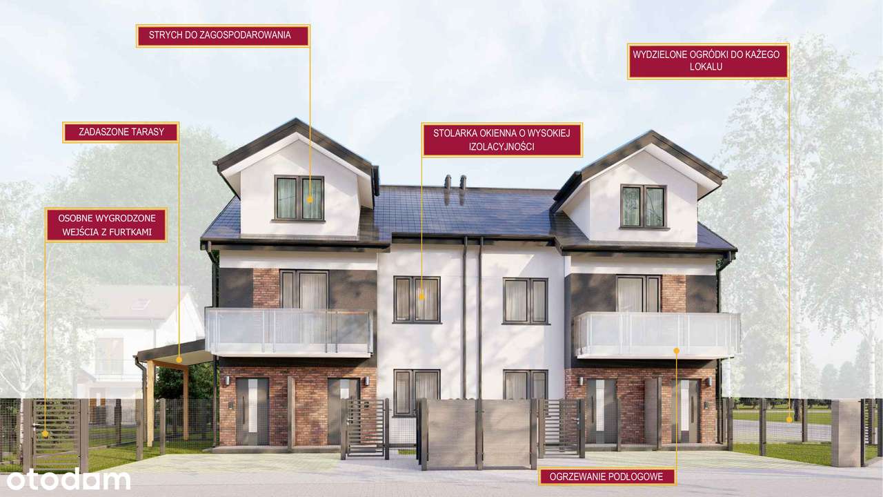 Mieszkanie 58m2 z ogrodem 106m2 - Pełny obrazek: 2/5