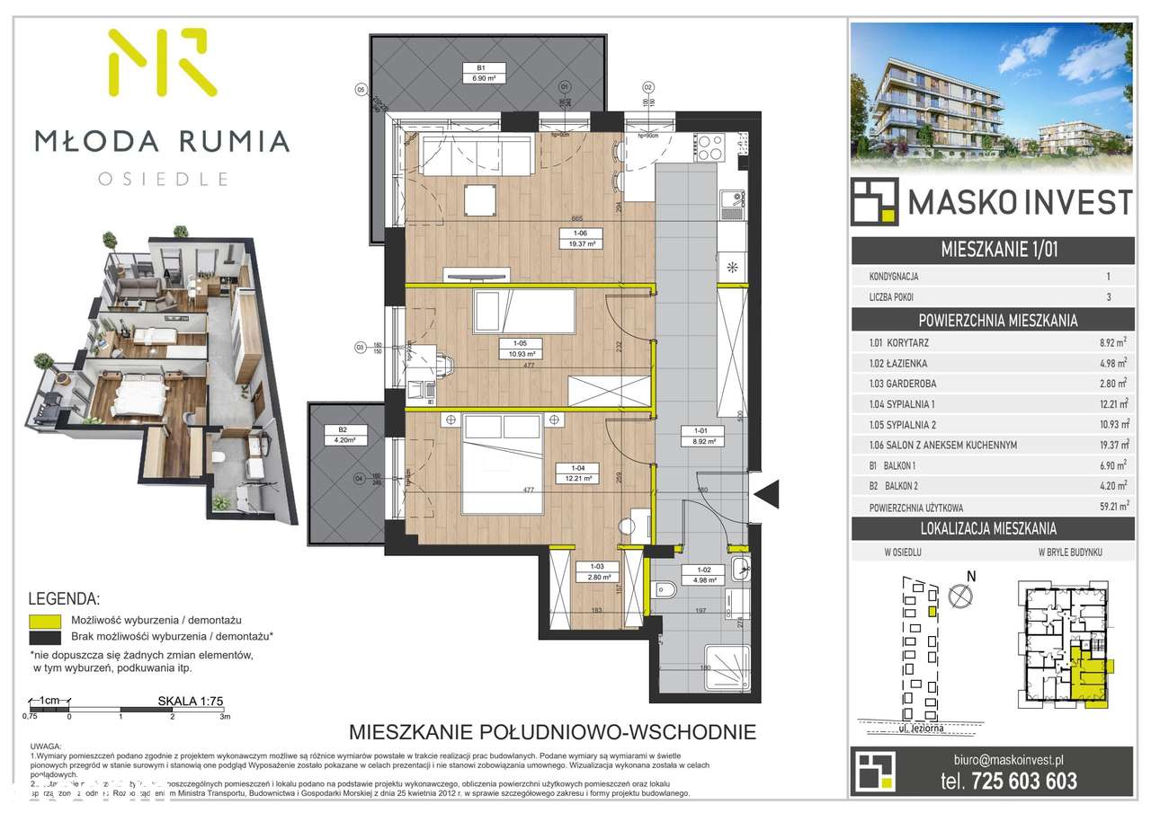 Młoda Rumia | mieszkanie 3-pok. | M​R12 P1/M1 - Pełny obrazek: 2/9