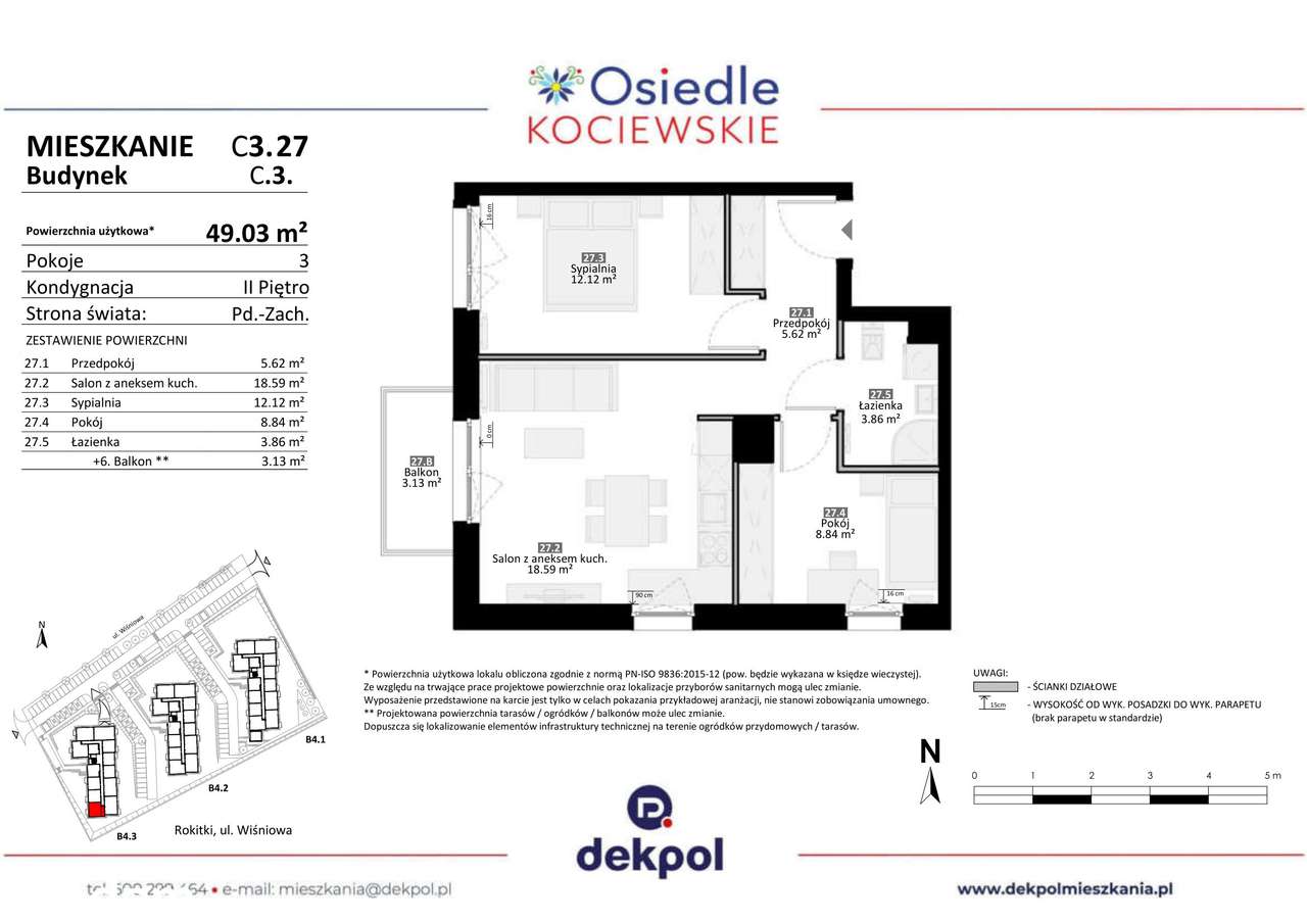 3-pokojowe mieszkanie 49m2 + balkon Bezpośrednio - Pełny obrazek: 2/7