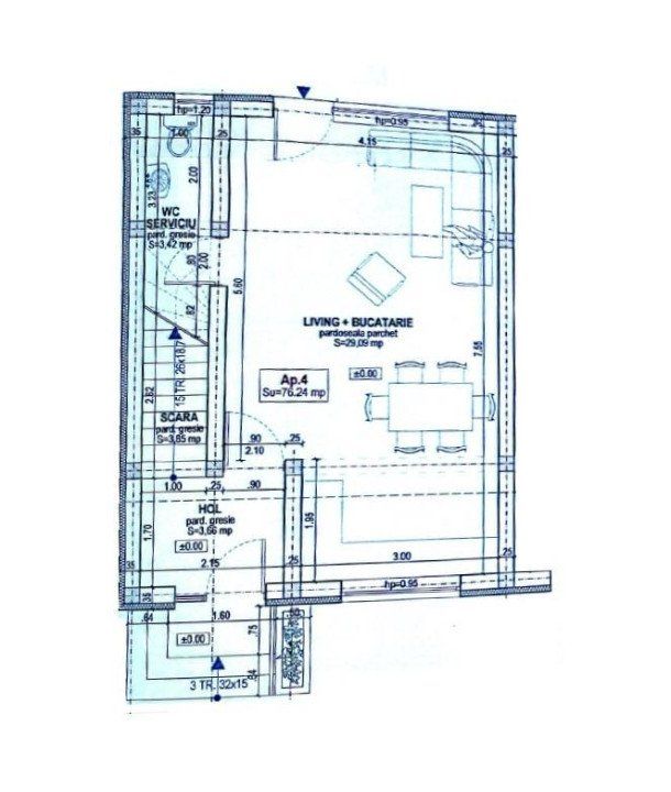 Apartament 3 camere, 110 mp, zona Cisnadie