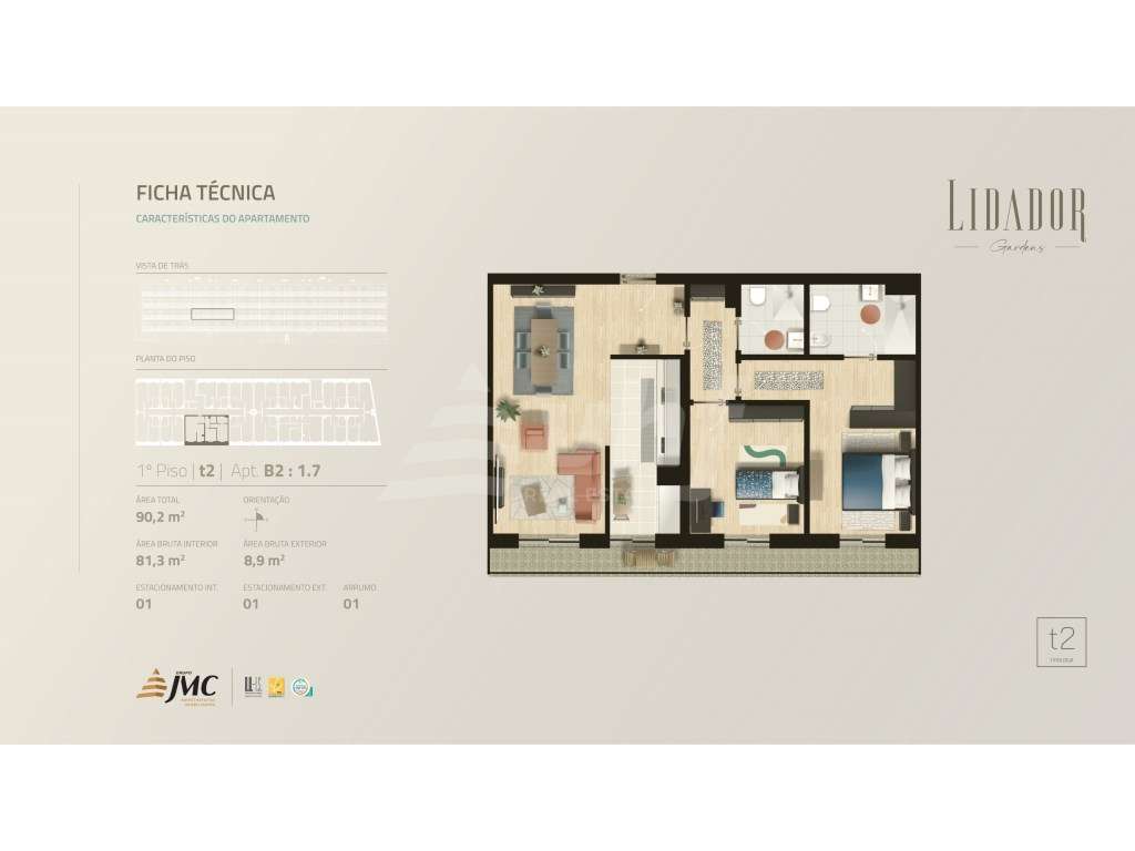 Apartamento T2 para venda em condomínio fechado.-19