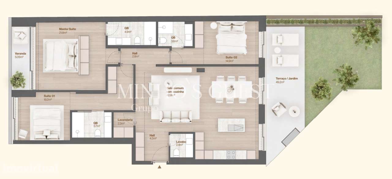 Apartamento T3 com Vista Mar e Jardim Privativo – Vila do Conde-10