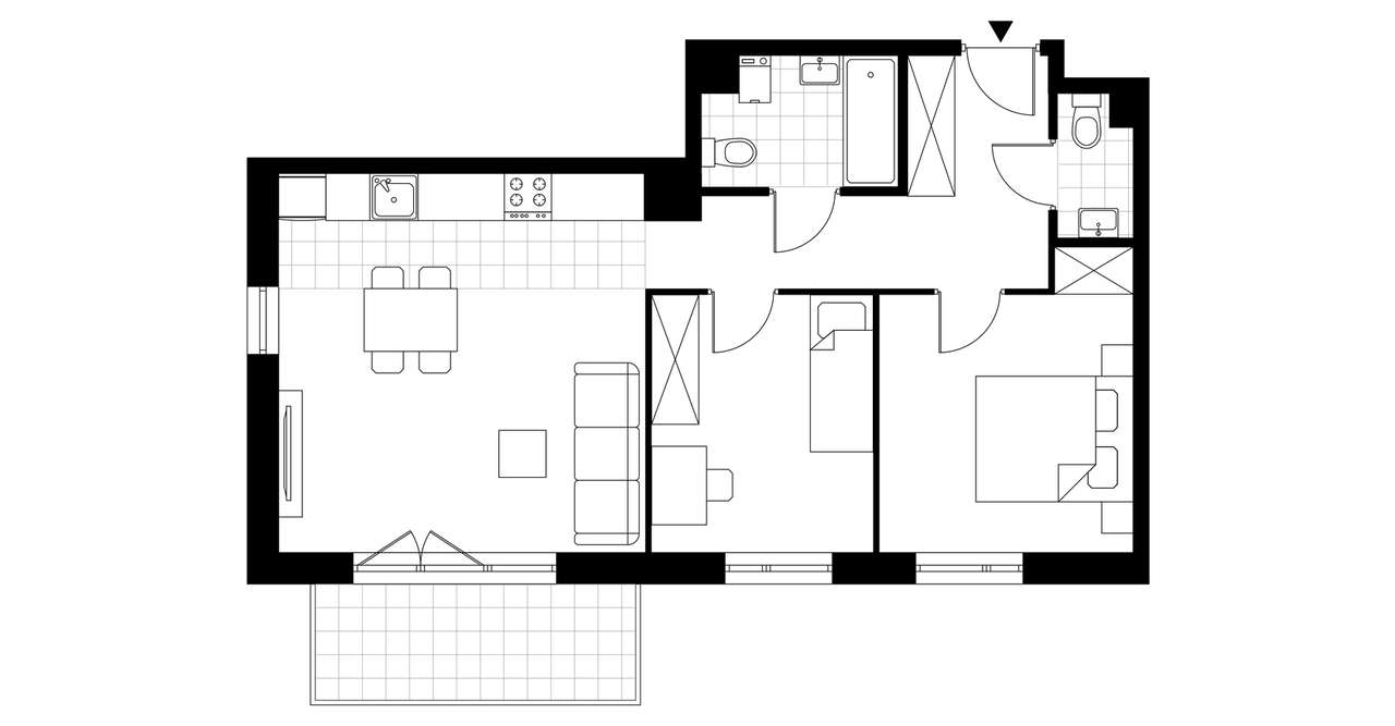3-pokojowe mieszkanie 62m2 + balkon Bezpośrednio - Pełny obrazek: 3/8