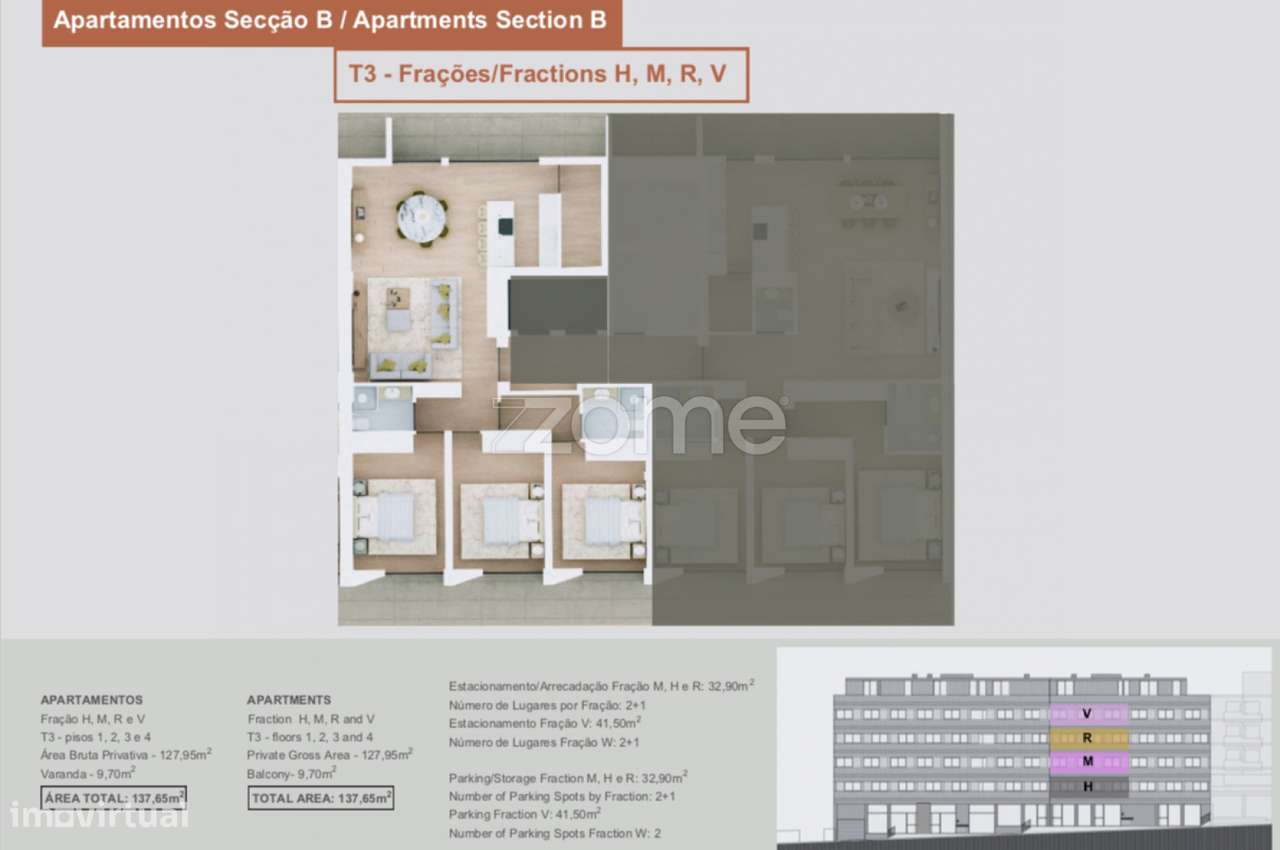 Apartamento T3 em Construção, no centro de Felgueiras - Grande imagem: 4/17
