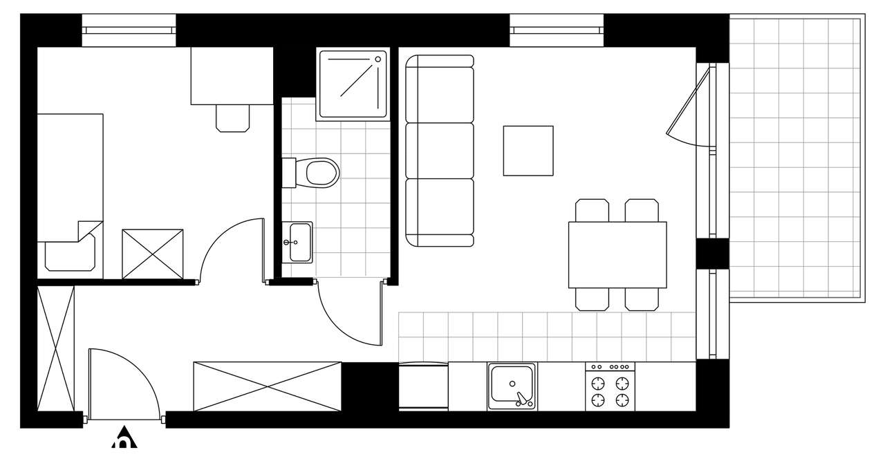 2-pokojowe mieszkanie 34m2 + balkon Bez Prowizji - Pełny obrazek: 3/8