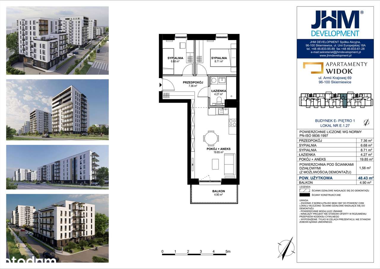 Apartamenty Widok | mieszkanie 3-pok. | E.1.27 - Pełny obrazek: 3/8