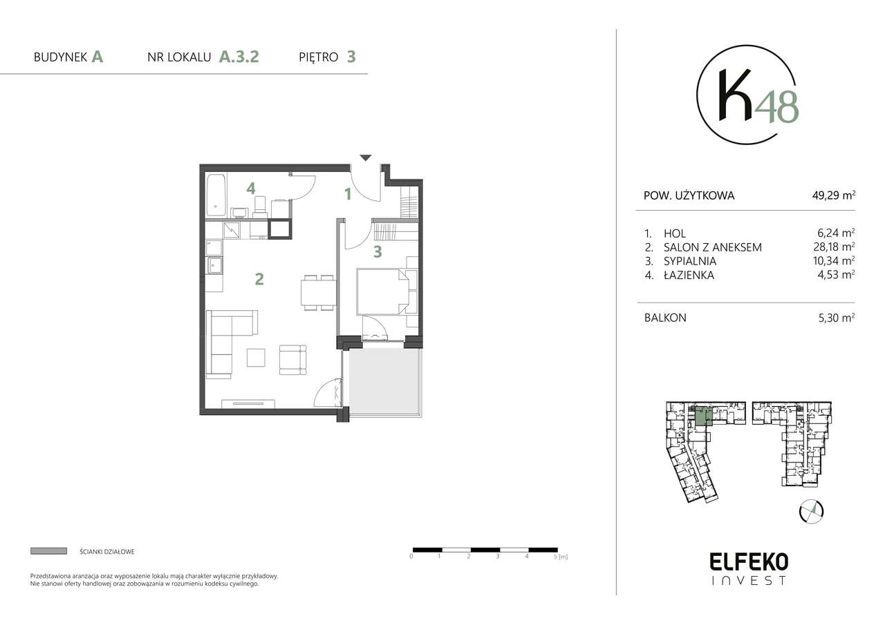 K48 -  2 pokoje, pod inwestycję, Gdańsk Przymorze - Pełny obrazek: 2/6