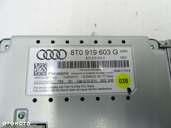 EKRAN WYŚWIETLACZ MMI AUDI A4 B8 A5 8T 8T0919603G - 4