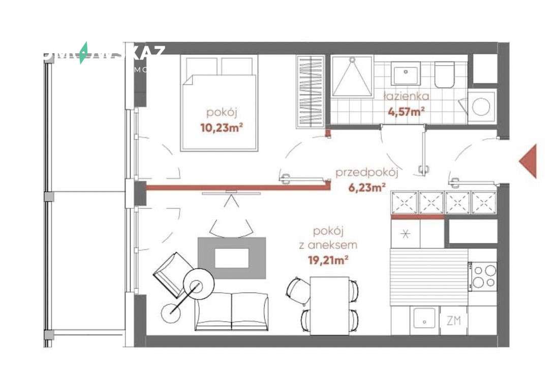 Pierwsza Dzielnica 2 Pokoje + Garaż + Komórka - Pełny obrazek: 4/15