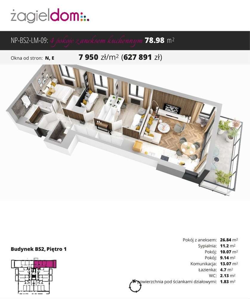 Niwa Park etap II | nowe mieszkanie BS2 09 - Pełny obrazek: 2/8
