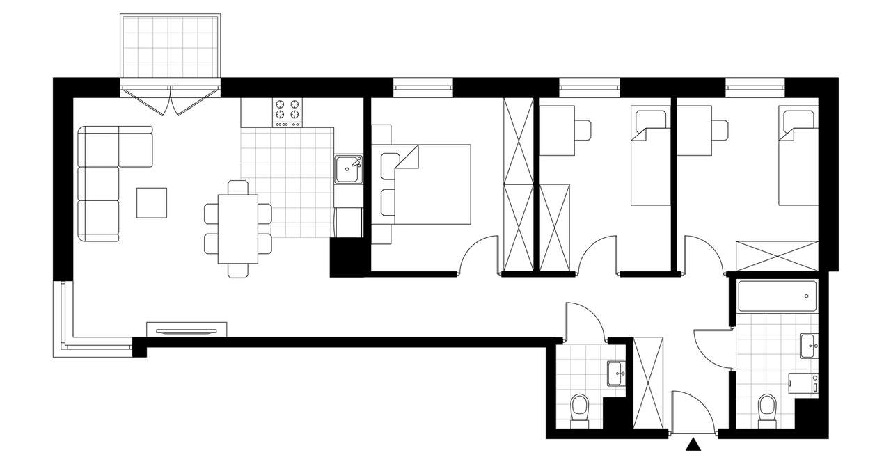4-pokojowe mieszkanie 76m2 + balkon Bez Prowizji - Pełny obrazek: 3/8