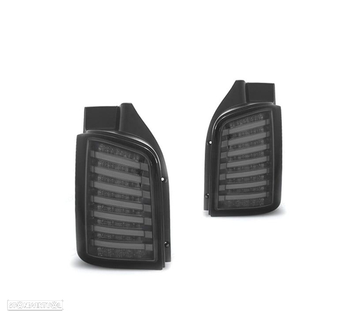 FAROLINS TRASEIROS PARA VOLKSWAGEN VW TRANSPORTER T5 03-09 LED FUNDO PRETO FUMADO - 1