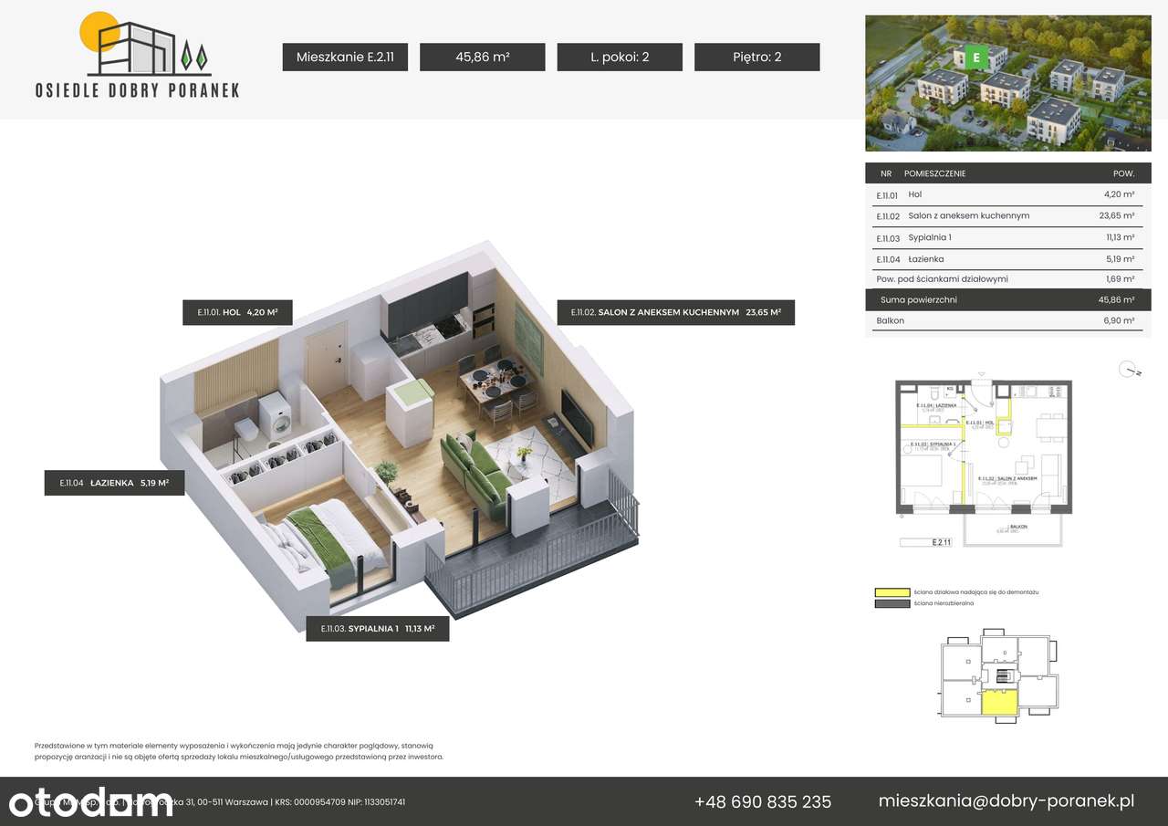 Dobry Poranek | mieszkanie 2-pok. | E.2.11 - Pełny obrazek: 2/16
