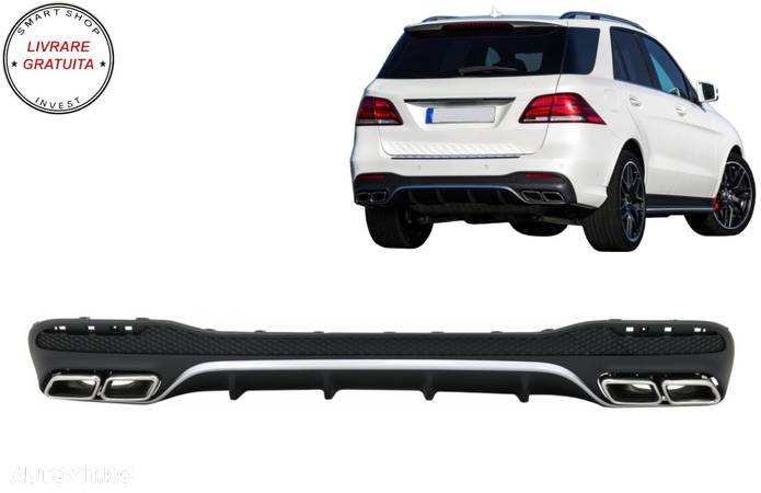 Difuzor Bara Spate cu Ornamente Evacuare Mercedes GLE W166 SUV Sport Line (2015-20- livrare gratuita - 15