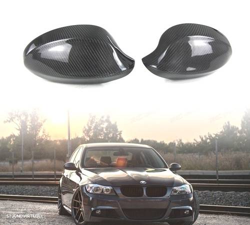 CAPAS DE ESPELHOS RETROVISORES PARA BMW E90 E91 CARBONO - 1