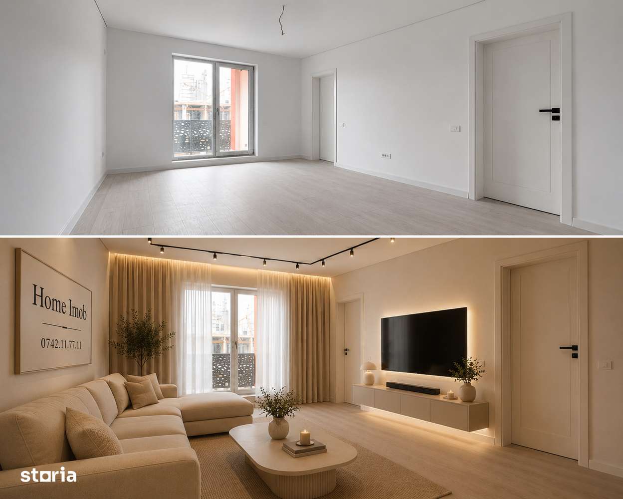 Ap 2 cam premium 55 mp luminos si modern cu incalzire in pardoseala