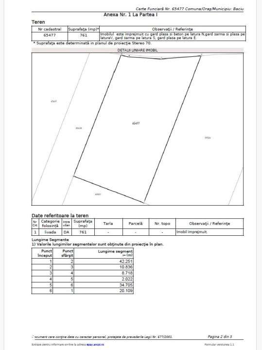 Teren intravilan de constructii, Baciu, 761 mp., 56.900 Eur! - Imagine principală: 4/4