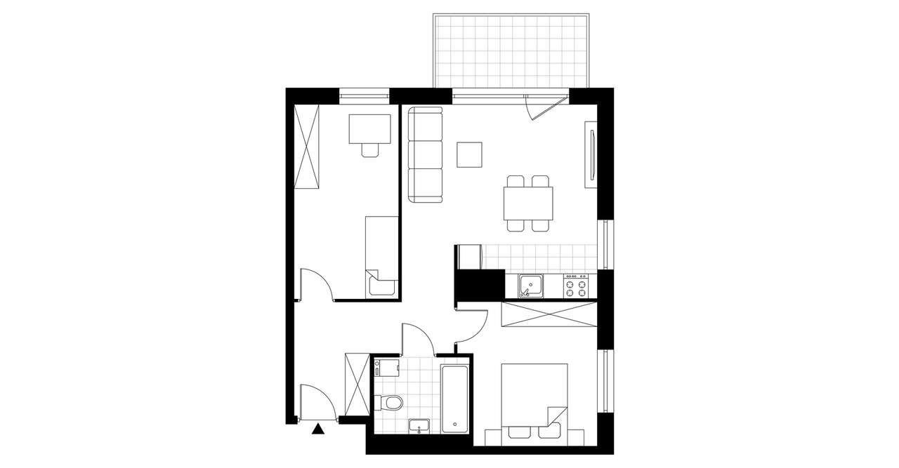 3-pokojowe mieszkanie 55m2 + balkon - Pełny obrazek: 3/8