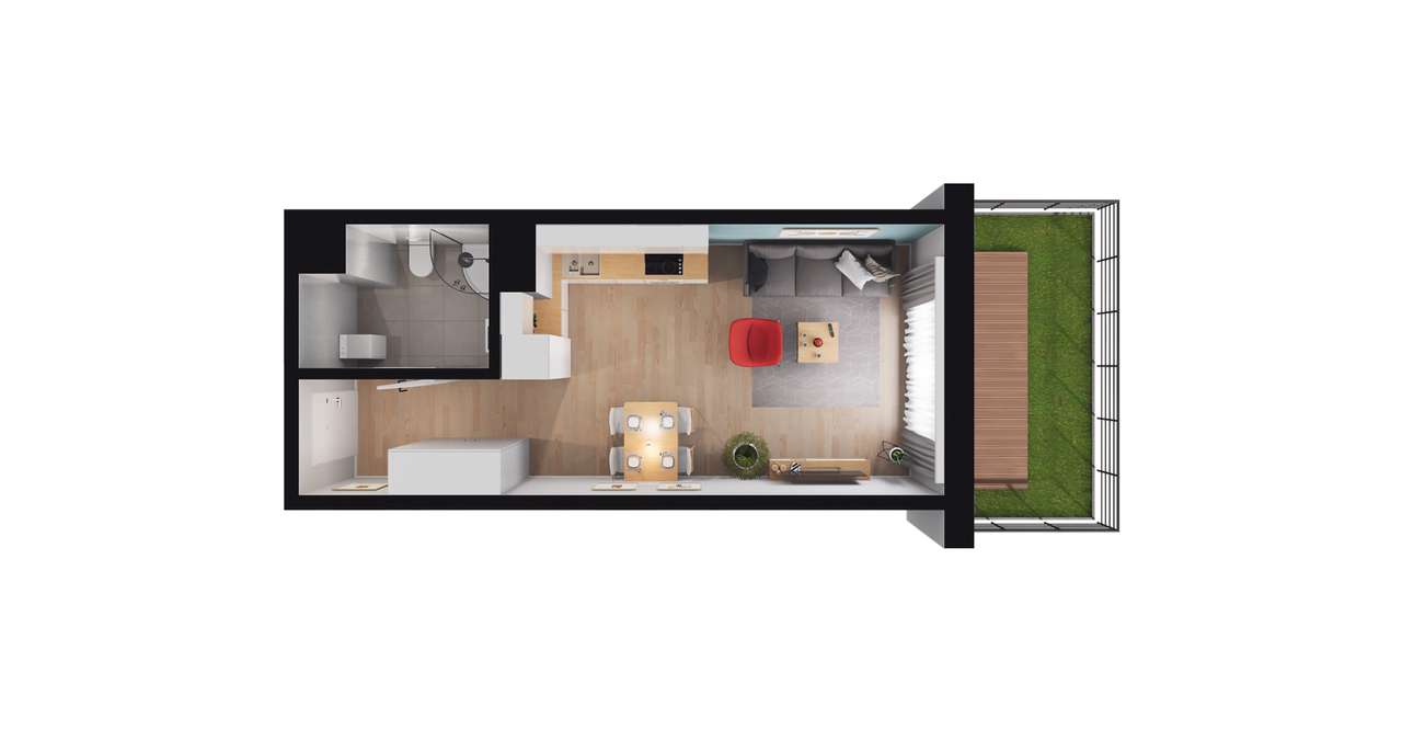 Osiedle Łososiowa | mieszkanie 1-pok. | 3 - Pełny obrazek: 3/7