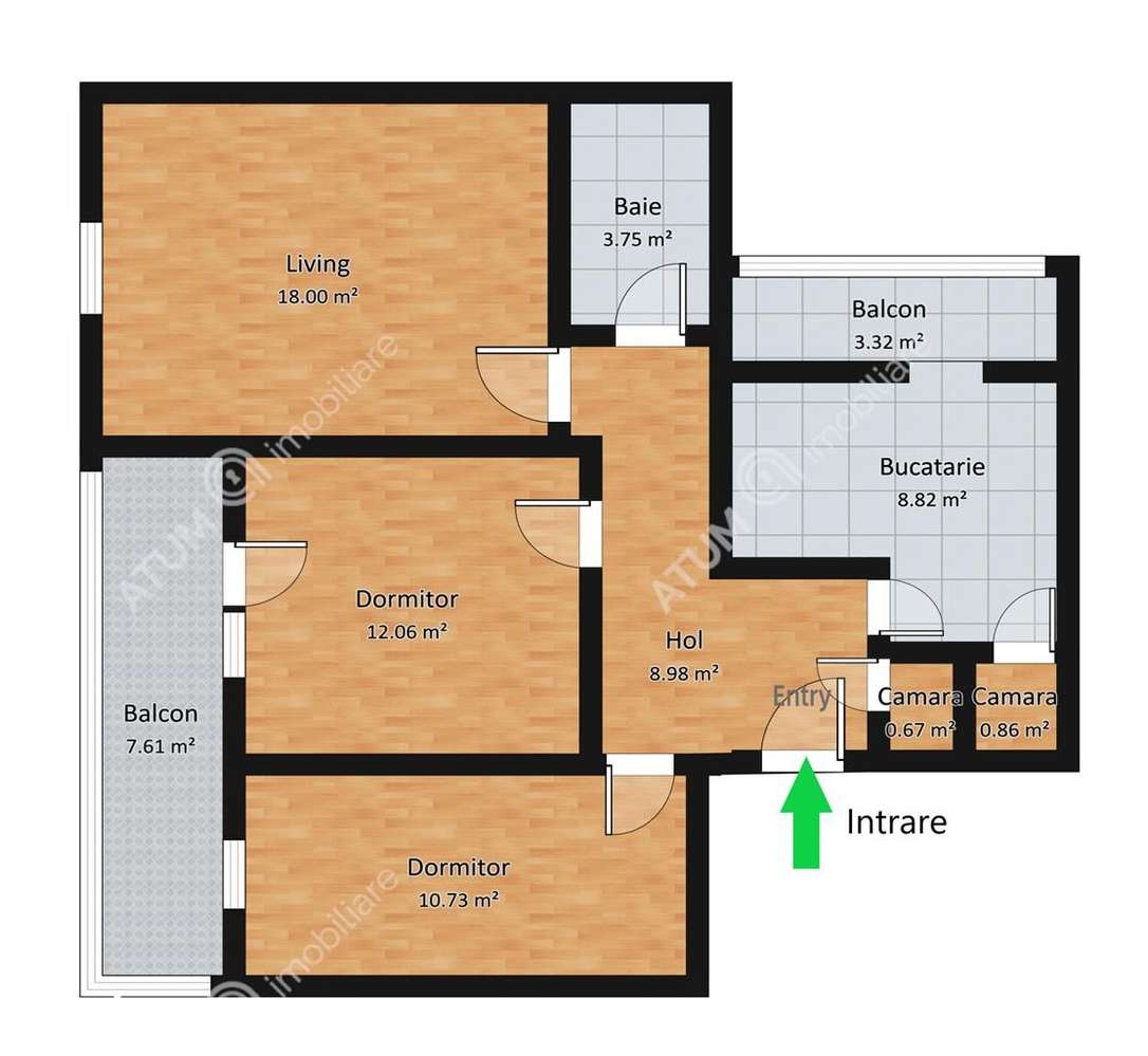 Apartament 3 camere decomandate 2 balcoane zona Mihai Viteazul Sibiu-10