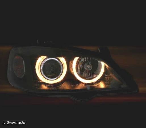 FARÓIS FRONTAIS ANGEL EYES PARA OPEL ASTRA G FUNDO PRETO H7-H7 - 2