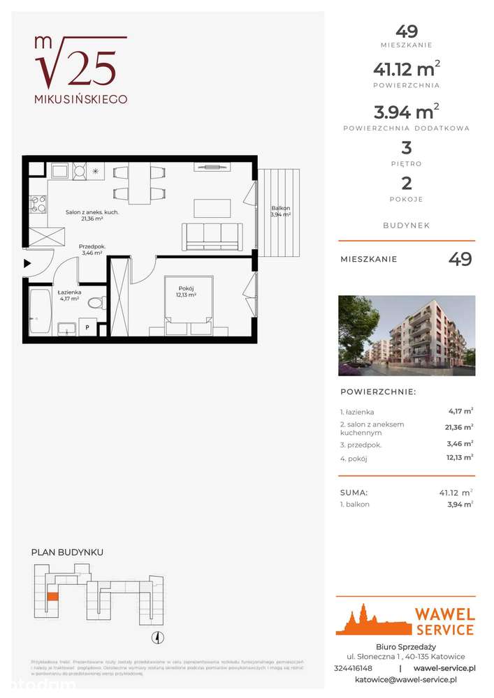 2-pokojowe mieszkanie 41m2 + balkon Bezpośrednio - Pełny obrazek: 2/9