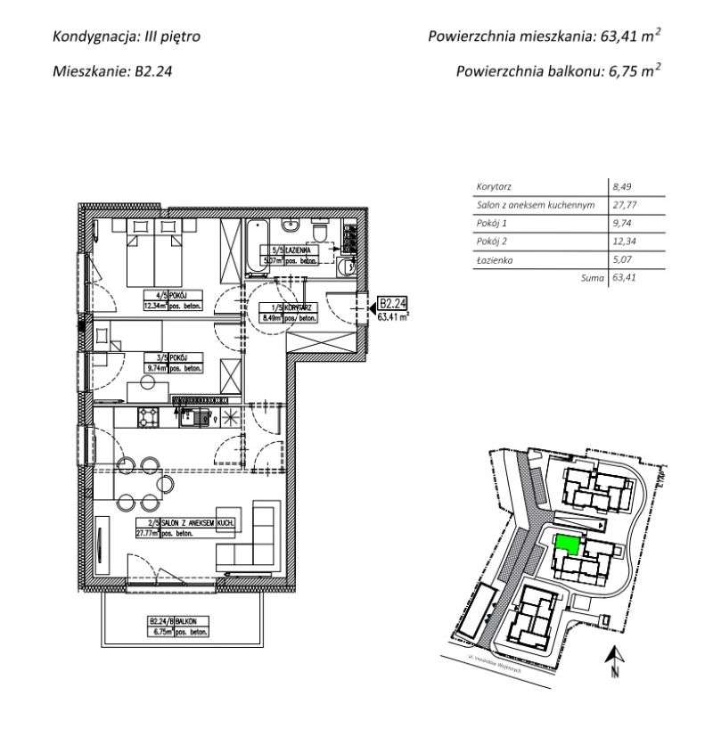 3 pok. z aneksem i balkonem. Inwalidów Wojennych Wołów-2