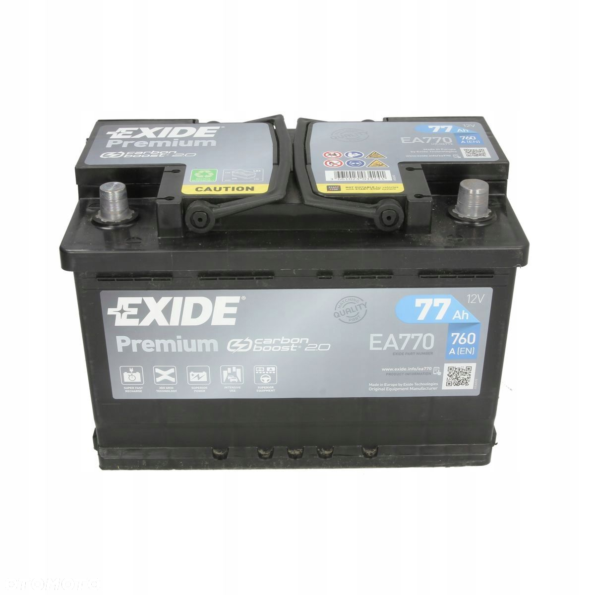 Akumulator Exide Premium 12V 77Ah 760A P+ EA770 MOŻLIWY DOWÓZ MONTAŻ - 2
