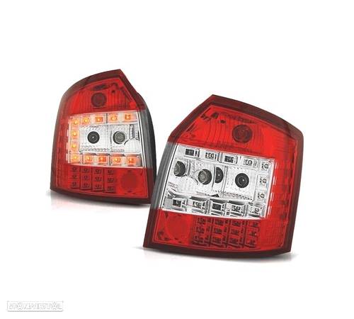 FAROLINS TRASEIROS LED PARA AUDI A4 B6 AVANT 00-04 VERMELHO BRANCO - 1