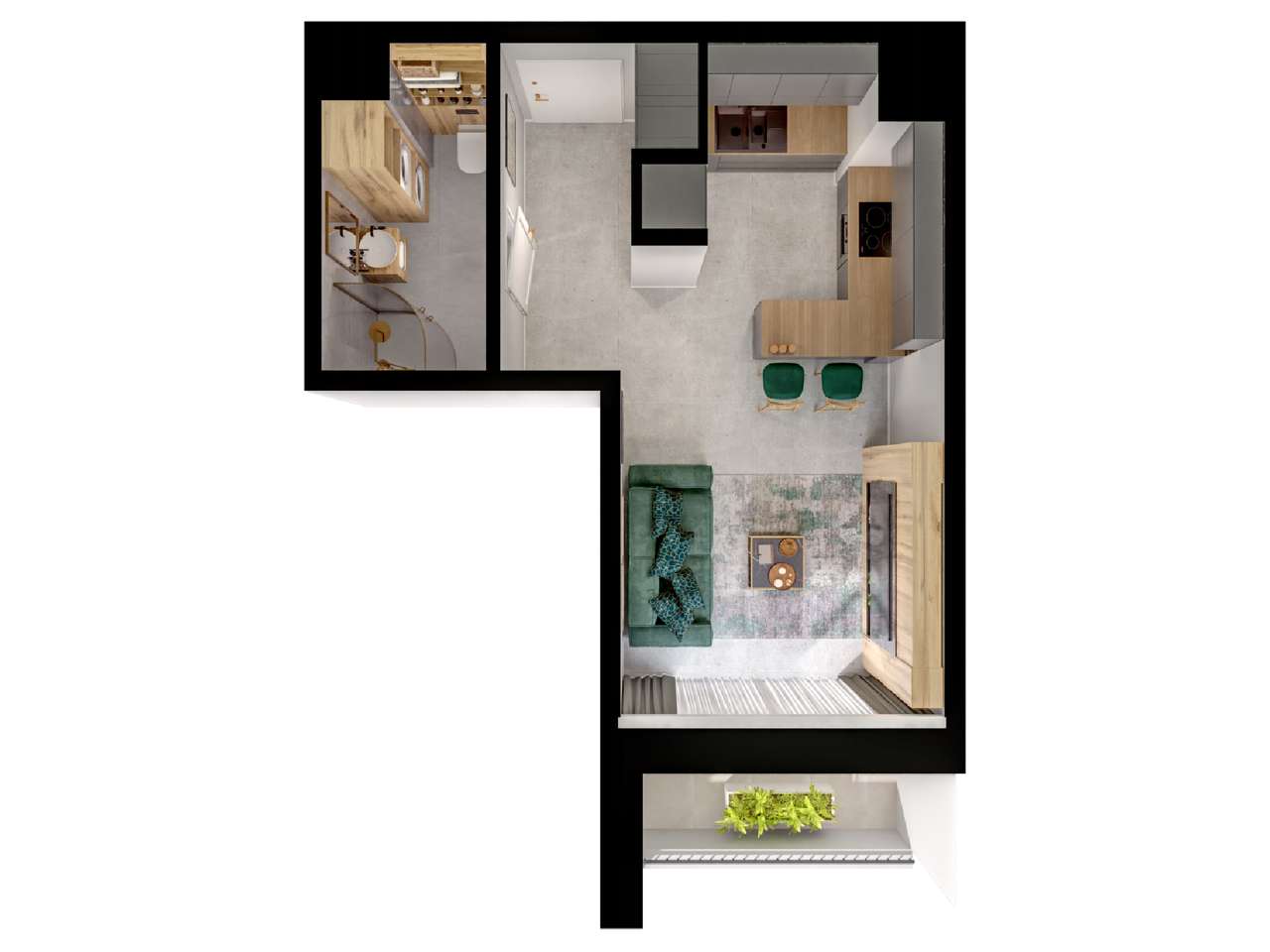 Quercus C.73.C - Białe ściany, gotowe wnętrza - Pełny obrazek: 2/7