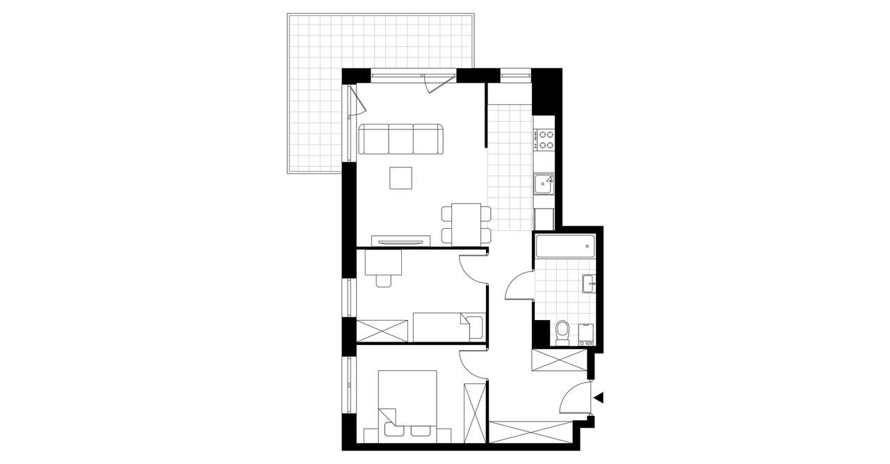 3-pokojowe mieszkanie 59m2 + taras Bez Pośredników - Pełny obrazek: 3/8