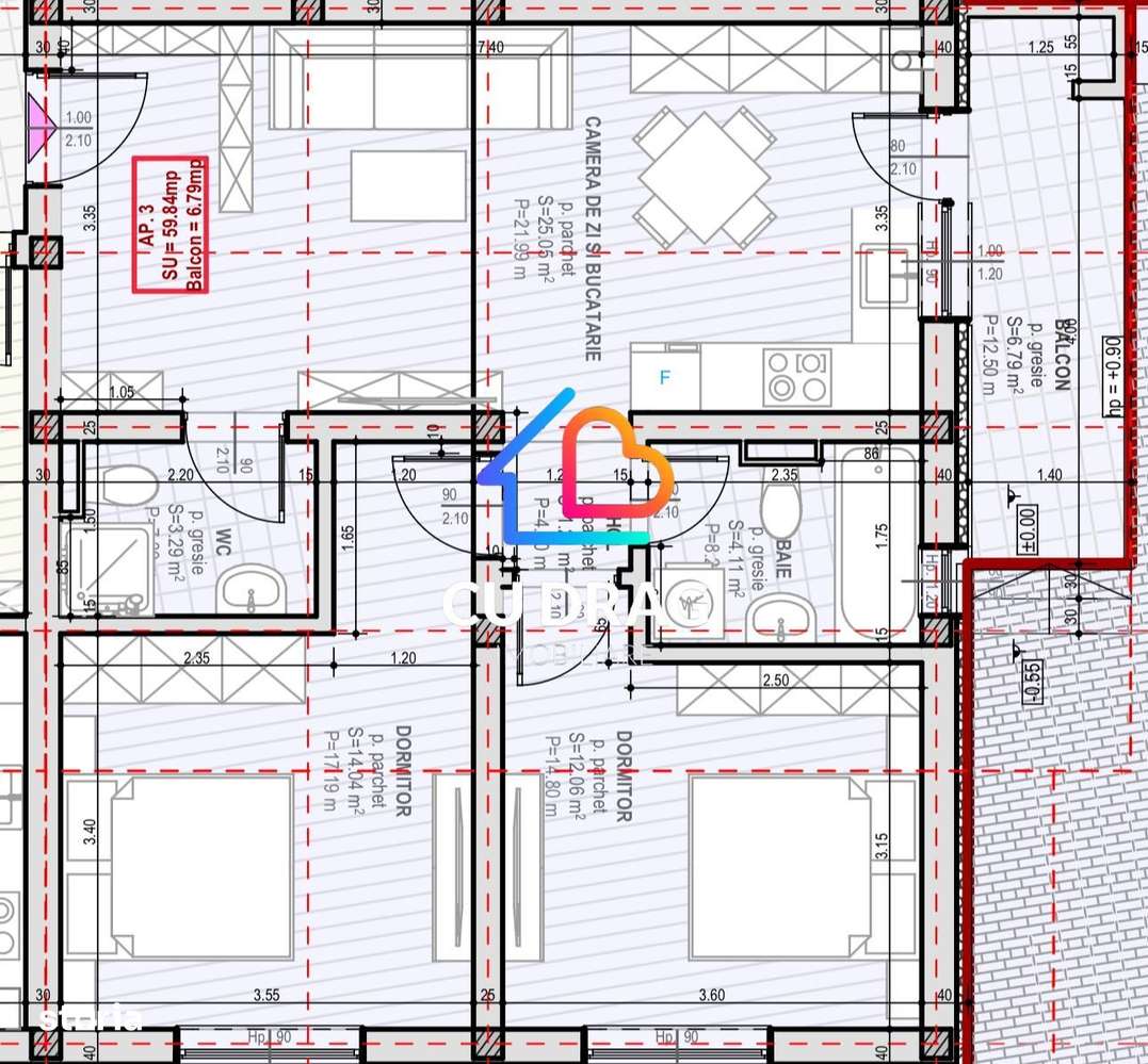 Apatament 3 camere Selimbar et 1 ,orientare sud - Imagine principală: 3/3