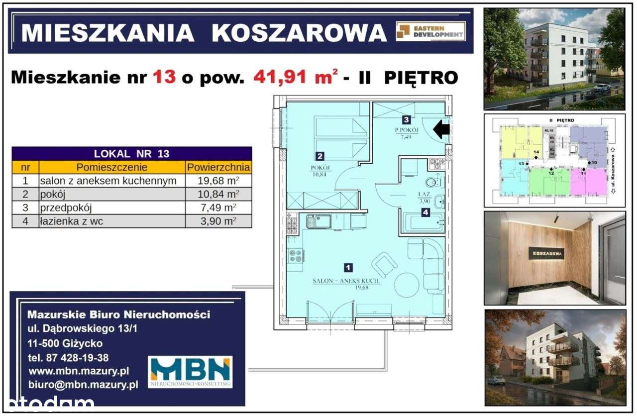 Mieszkanie dwupokojowe Giżycko ul. Koszarowa-1