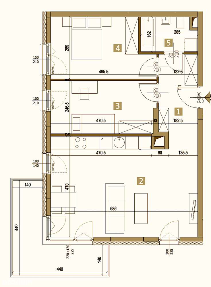 3 pokoje 66.4 m2 + balkon 10.3 m2 | Ursynów | 0% prowizji / 0% PCC - Pełny obrazek: 5/5